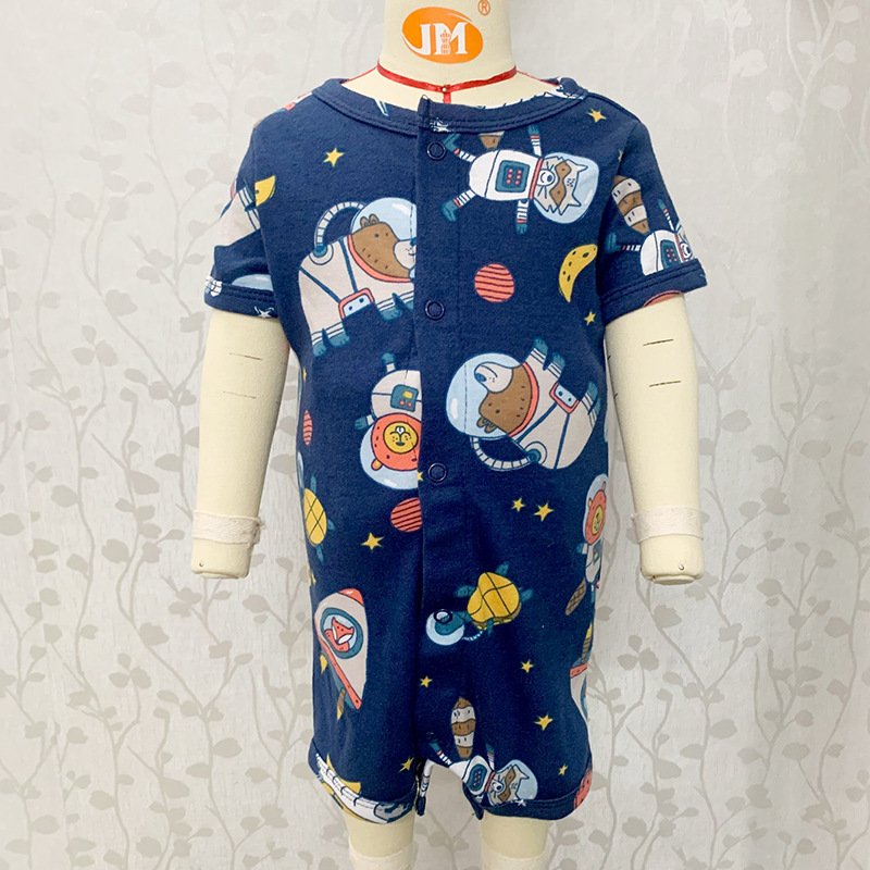 Fábrica al por mayor recién nacido mono de primavera y verano de algodón de manga corta mameluco boxeador mameluco niños y niñas bebé mameluco ropa para niños