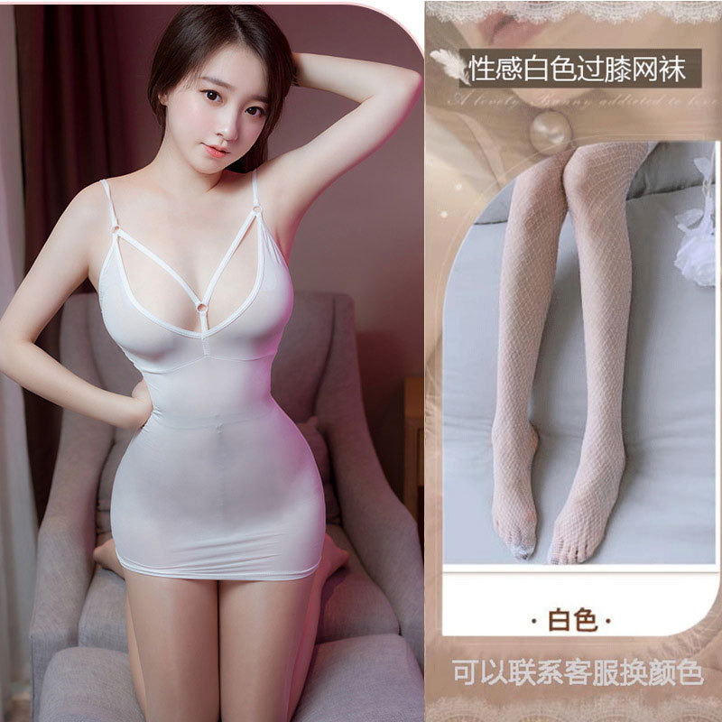 흰색 + 흰색 그물 스타킹