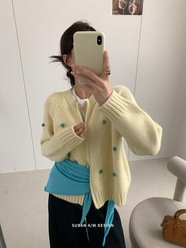 苏珊 高级感软糯开衫毛衣女秋冬2025新款宽松休闲慵懒风上衣26799|undefined
