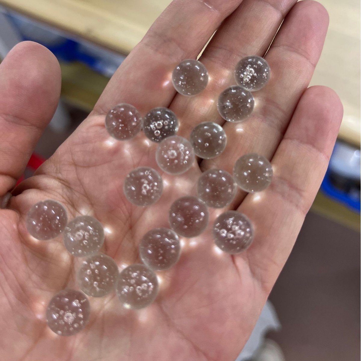 8 10 14 16 cuentas de vidrio transparente 12 11mm bola de vidrio canball tirachinas rellenadas con rotulador pintado a mano