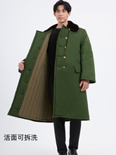 军大衣男冬季加绒加厚冷库防寒服女东北棉花袄老式保安军棉绿大衣