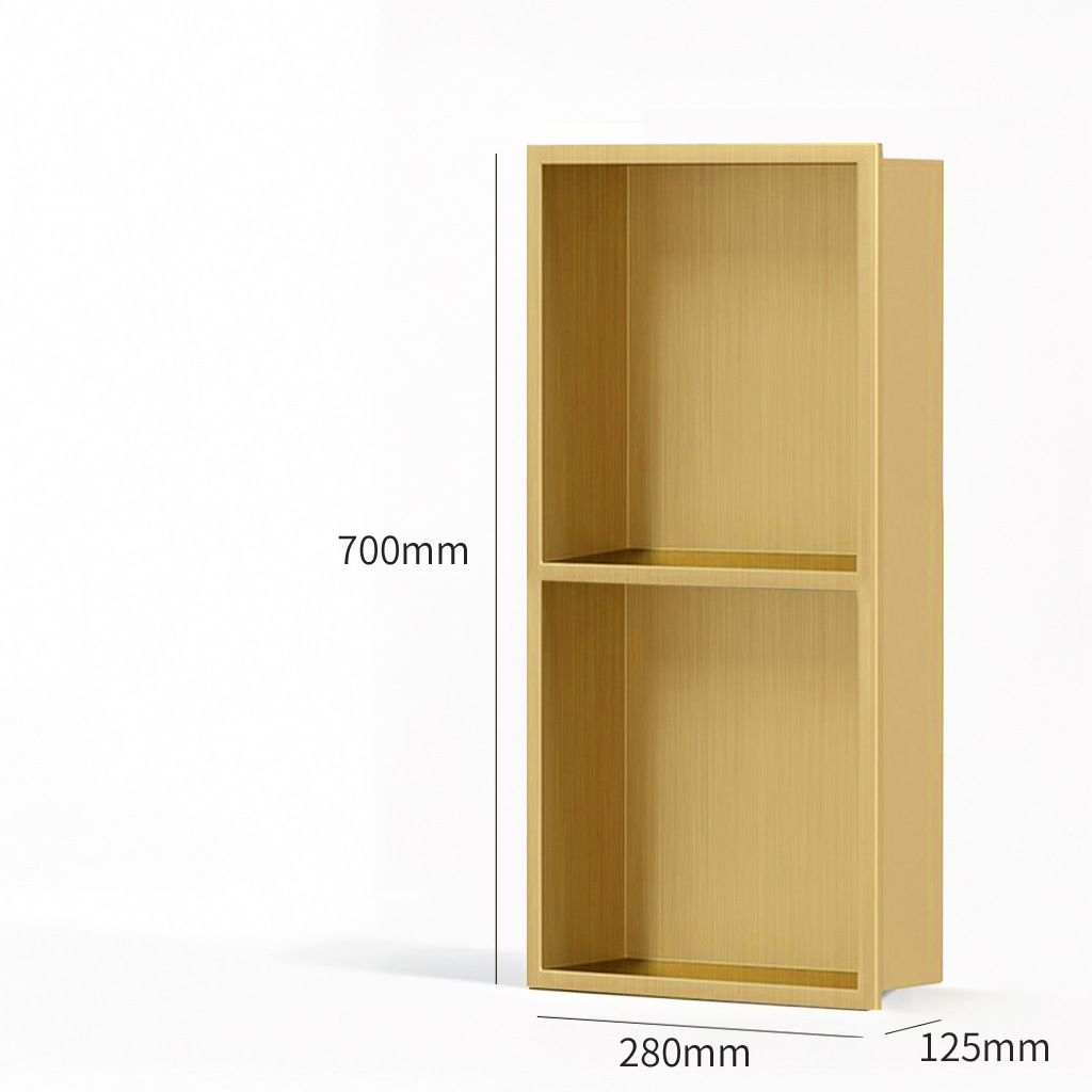 Acero inoxidable nicho incrustado ducha doble partición baño metal nicho Internet celebridad acabado baño estante