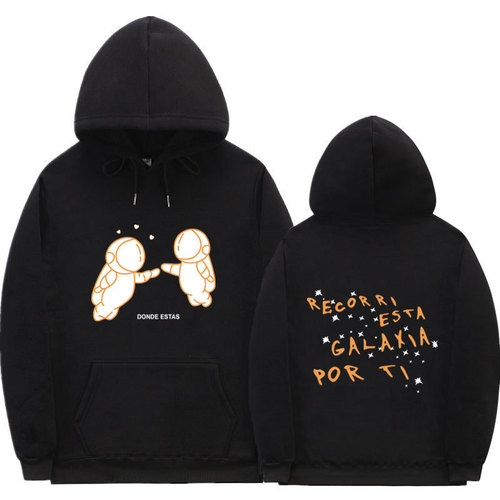New Style Fashion Print Astronaut Casual Hooded Sweatshirt for Men and Women with Fleece