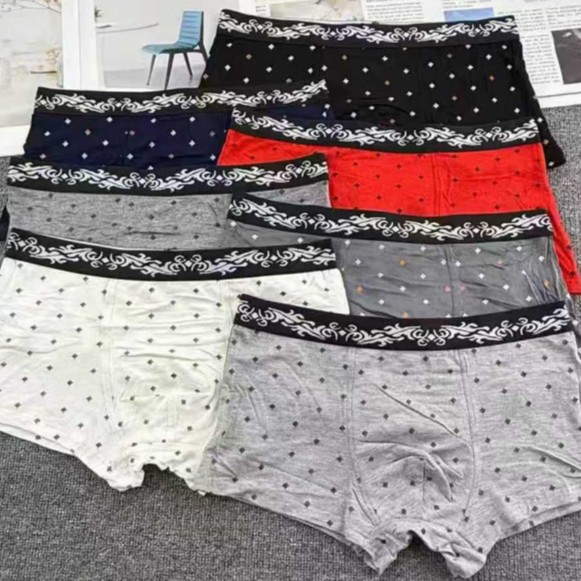 911 - 1 # malla de hielo fresca y transpirable pantalones interiores de hombre, pantalones cortos de ángulo plano sin marcas de seda de verano.