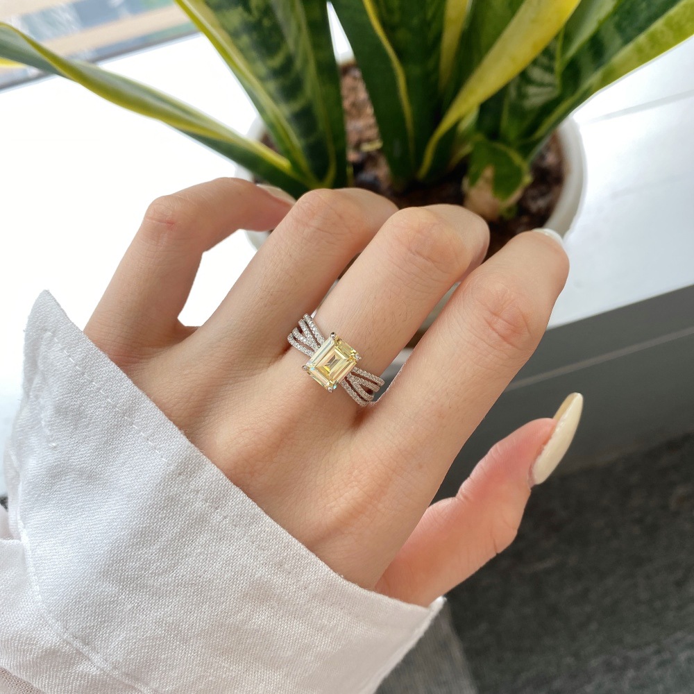 Women's Gender Plating, Inlay Design 925 Sterling Silver Zircon U Shape Leaf Crown Rings