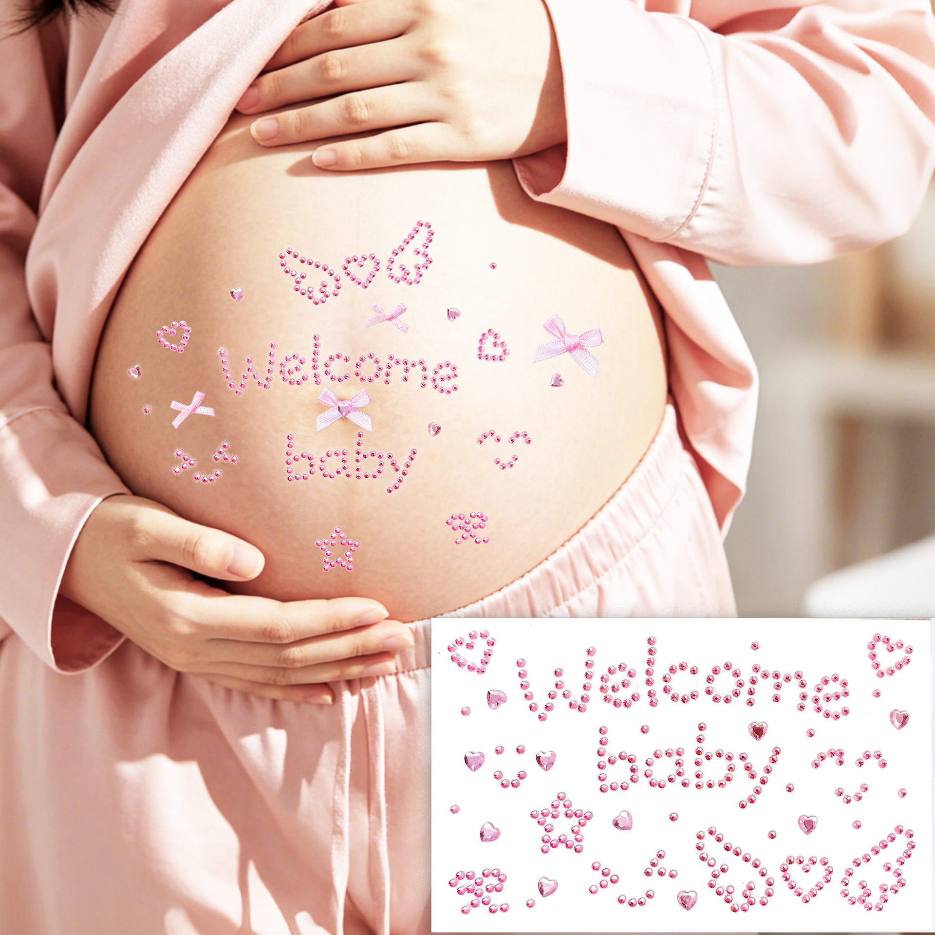 Welcome baby diamond patch | pink