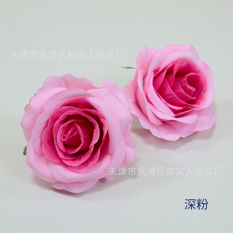 ローズ造花ハイエンドブルーフラワー結婚式の装飾偽花芯ローズヘッドローズフラワー卸売|undefined
