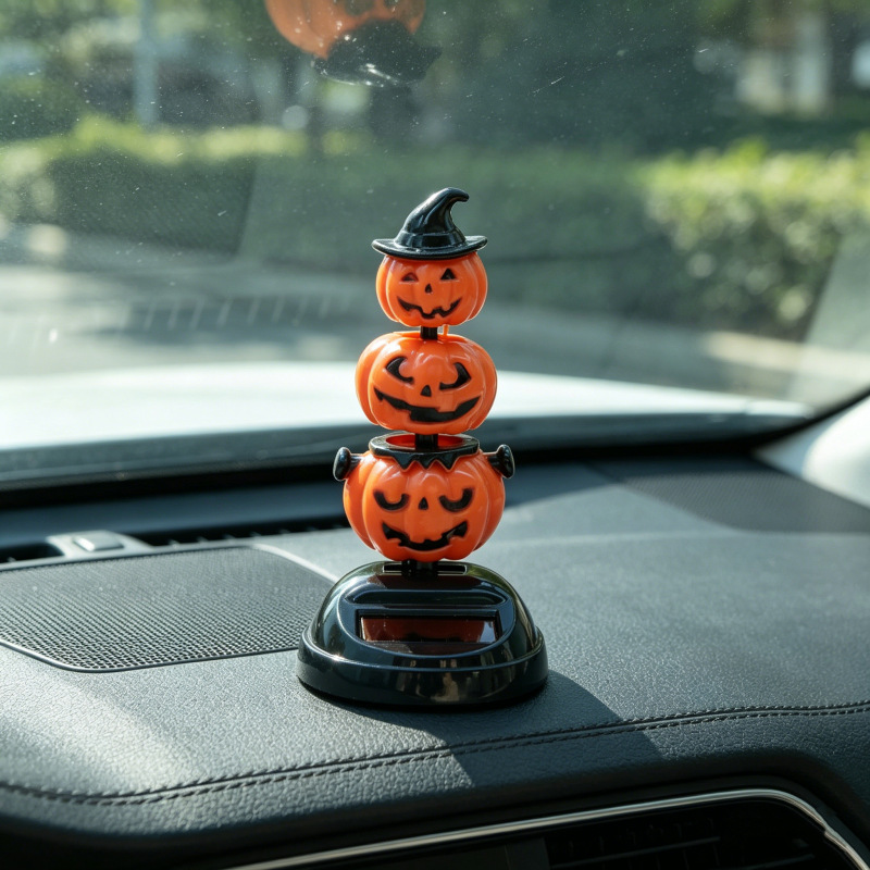 Decoración de muñecas de automóviles de energía solar de Halloween fiesta de fantasmas agitando animales interiores y exteriores decoración de fiesta de patio Día de los muertos