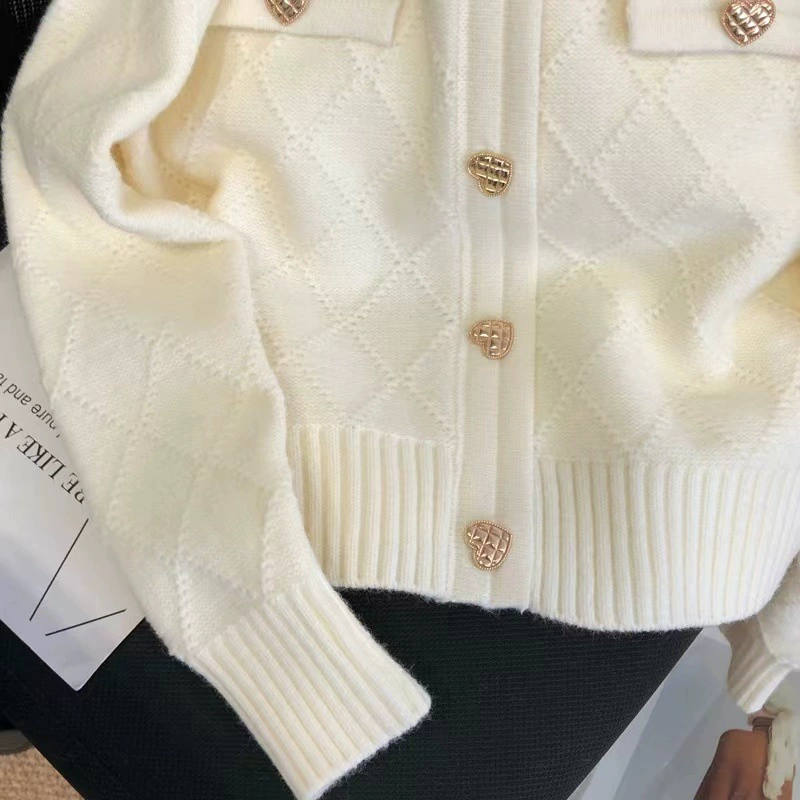 Осенняя куртка, кардиган, свитер, корейский стиль, стиль Chanel
