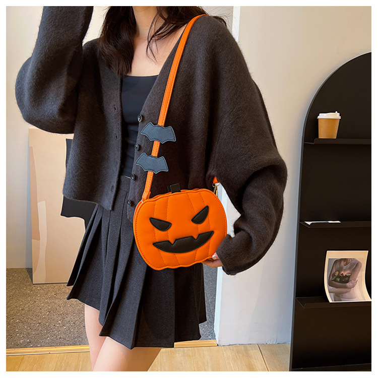 Halloween Funny Pumpkin 2023 Nuova borsa da donna monospalla Moda Contrasto colore Creatività personalizzata Alla moda_voghion.com