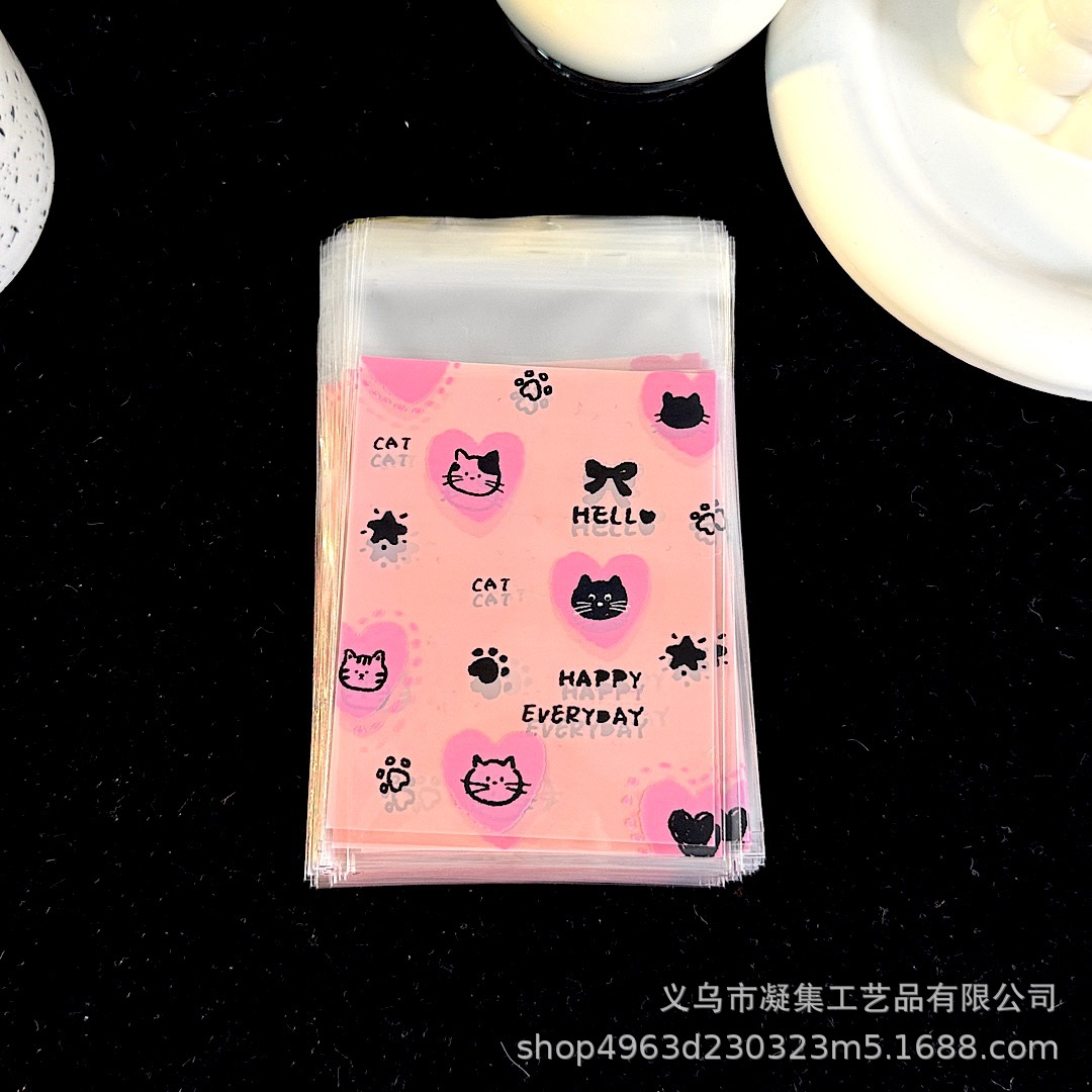 Colección de bolsas autoadhesivas de dibujos animados lindo original, bolsa de embalaje de joyería de regalo de alto valor, tarjeta pequeña, bolsa sellada dividida