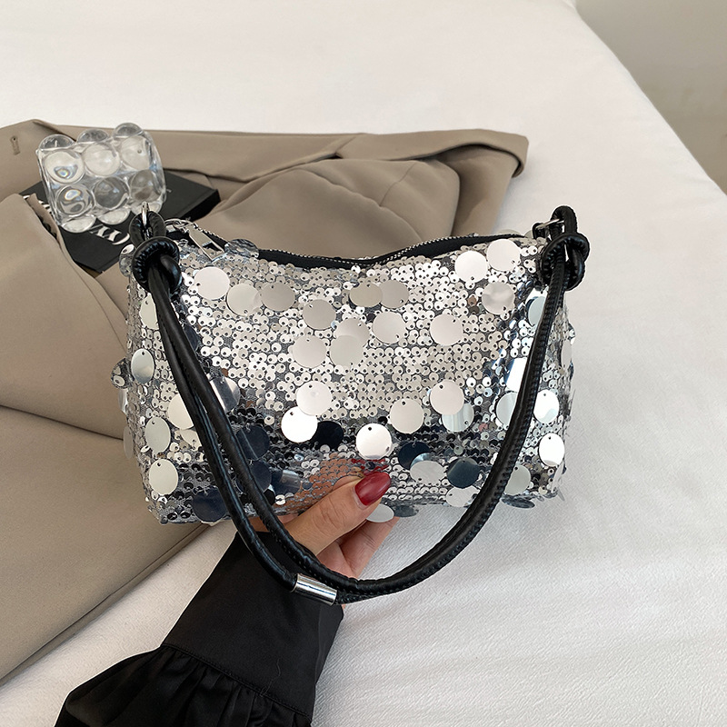 2025 nuevo diseño de nicho bolso de mujer de cadena portátil de un solo hombro tendencia lentejuelas personalidad bolso de mujer de moda bolso de mensajero