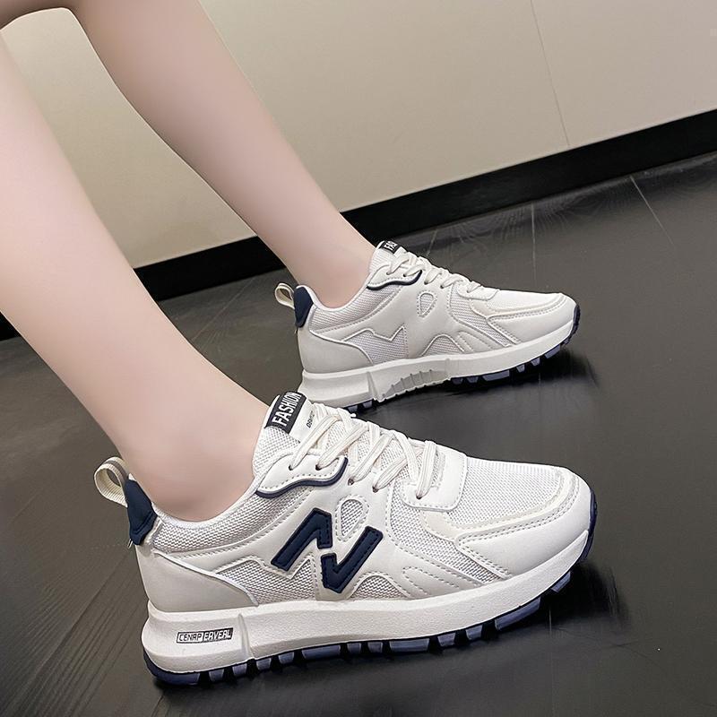 Spring Style Women's Shoes, Mesh Breathable Thick-Soled Lightweight White Shoes, Outdoor Trendy Comfortable Student Casual Sports Shoes for Women Spring Style Women's Shoes, Mesh Breathable Thick-Soled Lightweight White Shoes, Outdoor Trendy Comfortable Student Casual Sports Shoes for Women