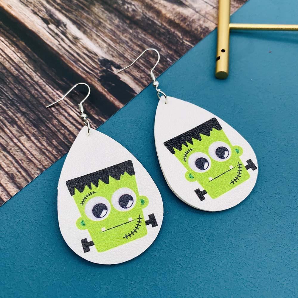 Fashion Pumpkin Letter Water Droplets Pu Leather Women's Earrings 1 Pair display picture 6