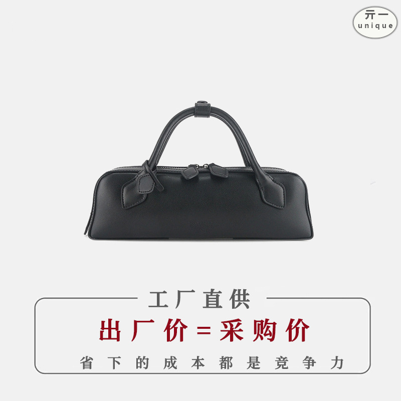 ALAI bolso de salchicha portátil de piel de vaca de nicho bolso de palo mágico de alta gama 2025 nuevo bolso retro de moda de todo fósforo