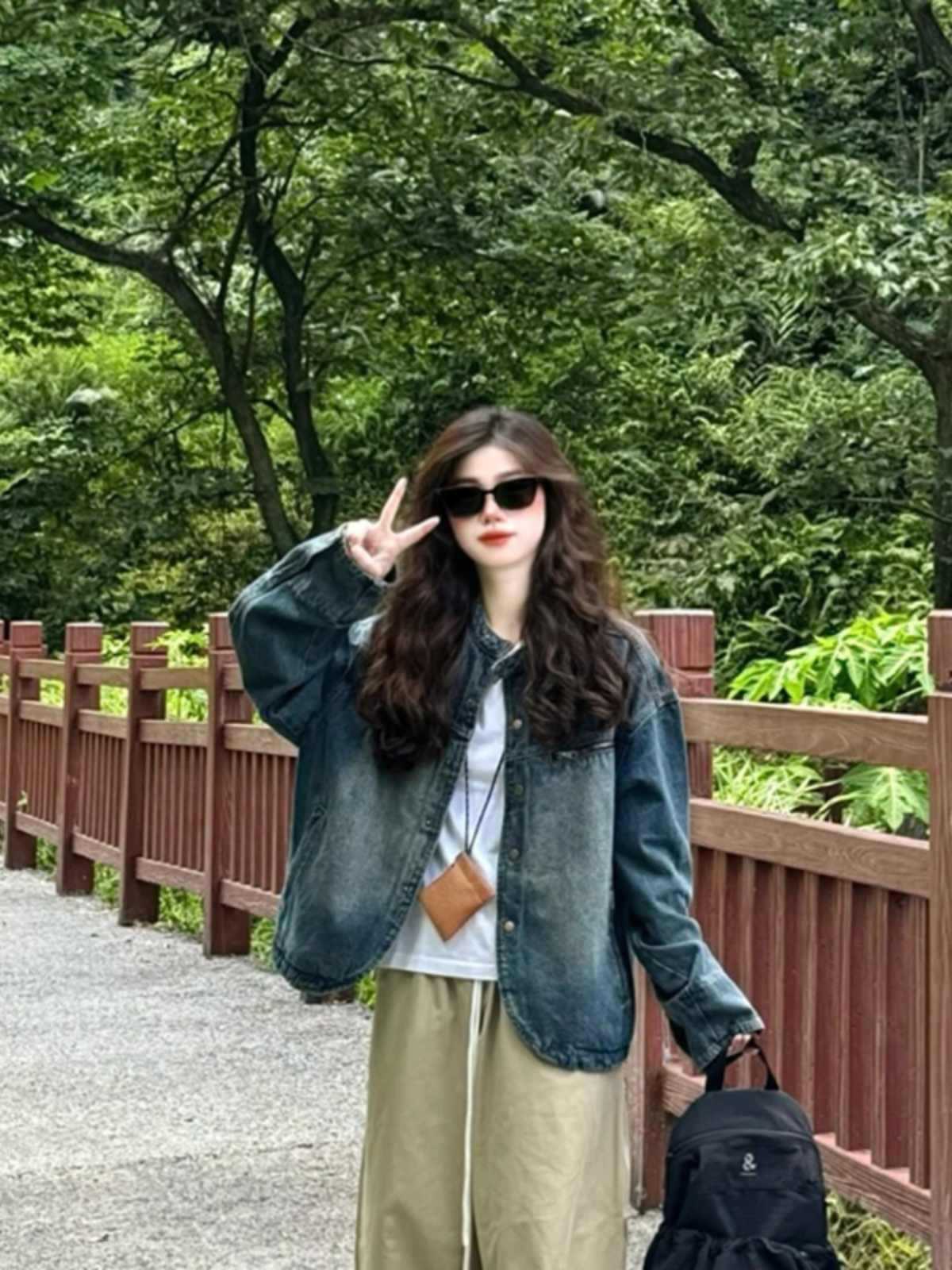 Denim autumn Japanese retro design jacket