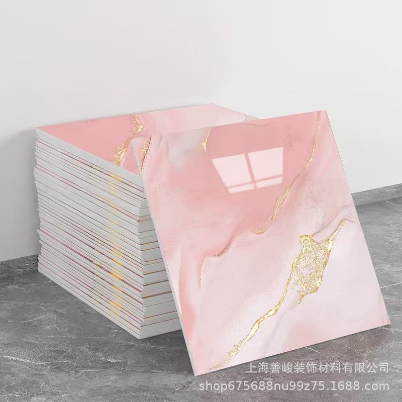 跨境出口批发30*30cm 仿瓷砖大理石纹自粘墙壁纸护墙板铝塑板贴纸|undefined
