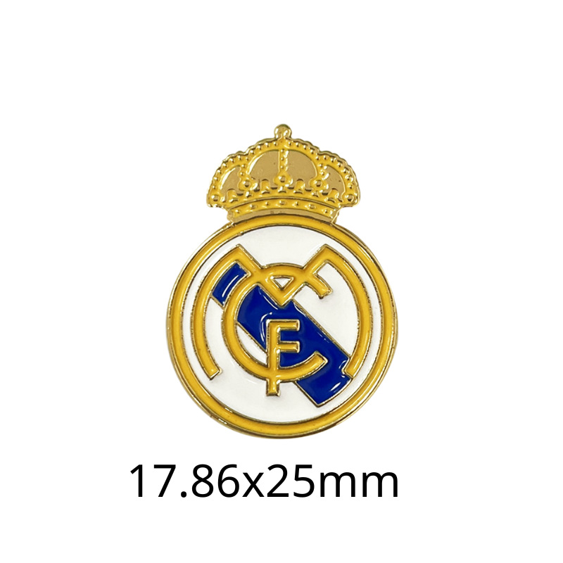 Insignias metálicas transfronterizas, pegatinas para teléfonos móviles, broches, Copa Mundial, Liga de Campeones, club de fútbol, insignias del Real Madrid, insignias del Liverpool al por mayor