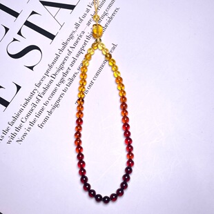Amber Gradient Mobile Phone Chain Natural Beeswax Genuine Blood Amber Gold Amber Bracelet Necklace for Women and Men Baltic Amber