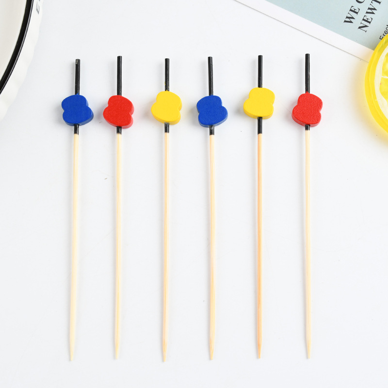 Tenedor de fruta al por mayor calabaza de fruta calabaza tijeras de calabaza anillo de flores de fiestas de sushi cuentas de bambú