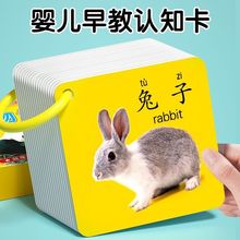 45张撕不破婴幼儿童宝宝认知早教益智认识字动物卡片撕不烂0-3岁