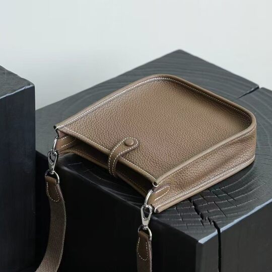 [Craftsman] Genuine Leather Evelyn evelyne TC Top Layer Cowhide Wide Shoulder Strap Shoulder Crossbody Women's Bag Retro
