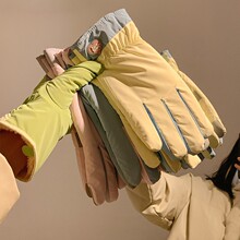 加绒加厚防寒户外滑雪骑行电动车防风防滑触屏可爱保暖手套女冬季