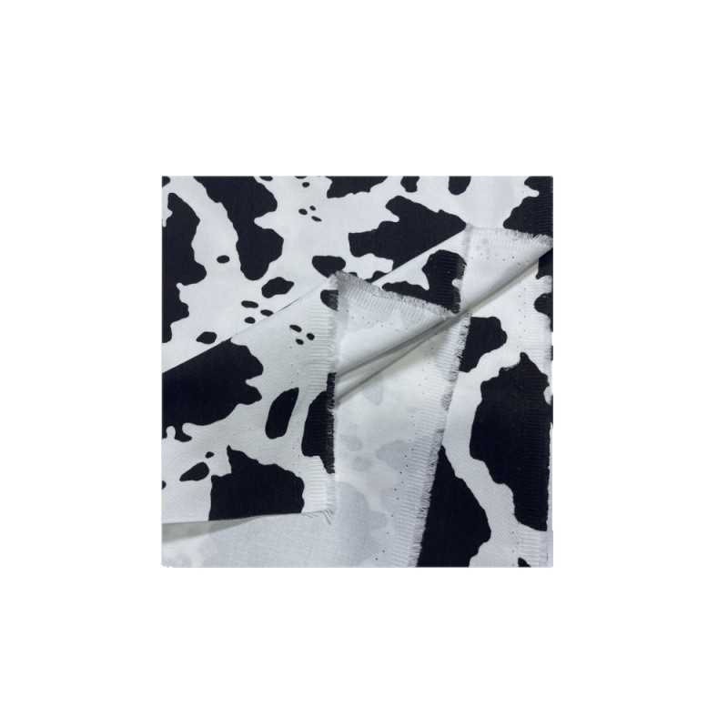 ins风奶牛纯棉布料牛仔印花布料 DIY手工衣服服装斜纹面料|undefined
