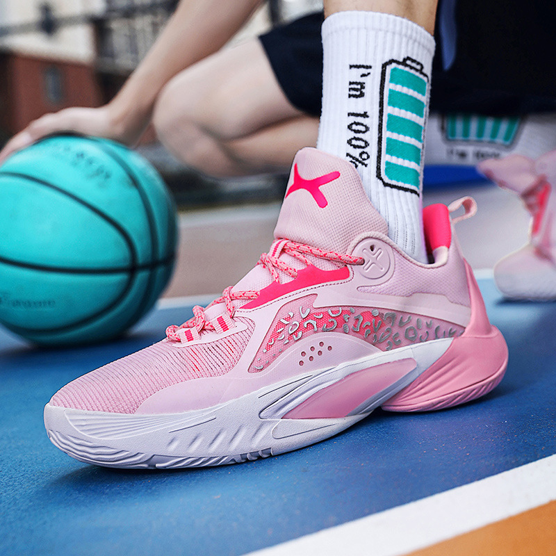 Zapatos de baloncesto de malla antideslizante, desgaste y amortiguación, zapatos profesionales de juego de combate para parejas image 2