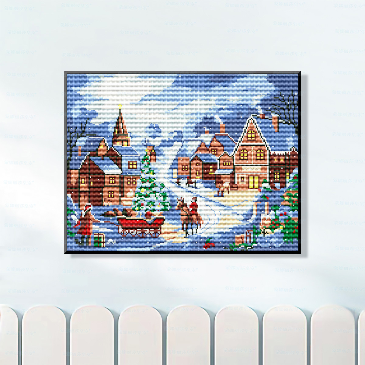 Mona Lisa Real bordado cruzado Nieve nuevo paisaje moderno pequeño estilo arquitectura europea hermoso bordado a mano soñado image 6