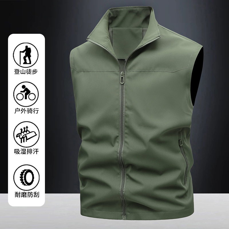 Verano montaña pesca al aire libre fotografía herramientas chaleco chaleco fino a prueba de viento chaleco de comercio exterior hombres multibolsillo personalizado