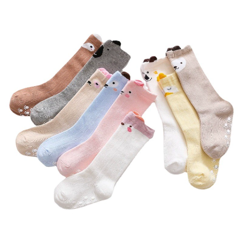 Корейские Мультяшные чулки детские противоскользящие носки, детские осенне-зимние носки из полиэстера, пластиковые носки оптом