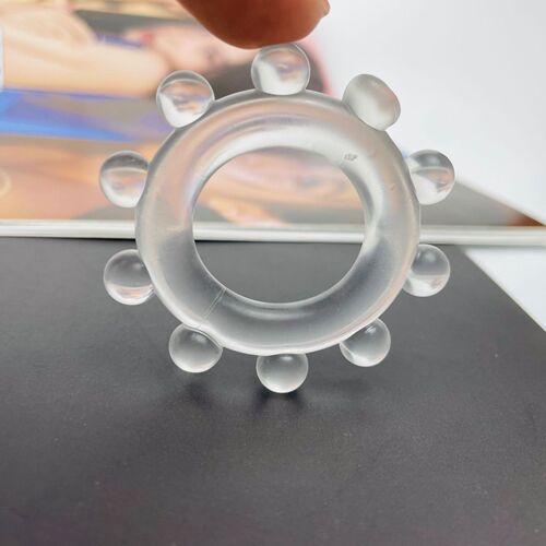 TPE Delay External Attachment Bead Delay Locking Ring Lamb Eyelet Circumcision Ring Reusable Ring for Men and Women Male Condom Ring