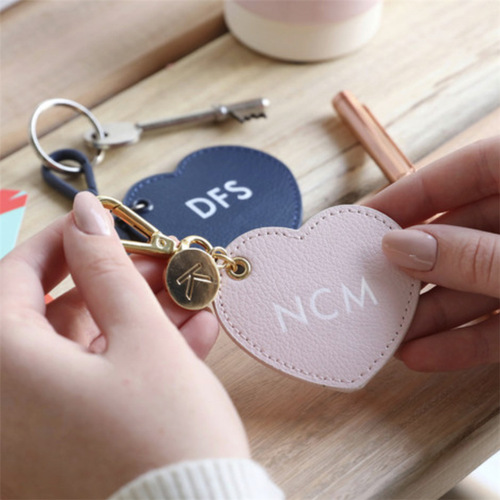 Wholesale pu leather keychain heart-shaped keychain pendant love key pendant constellation keychain