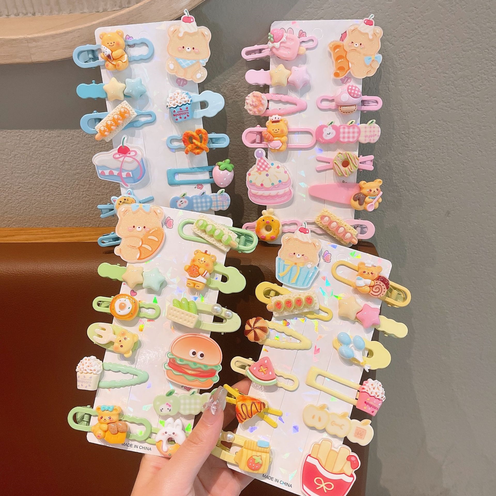 Dopamina lindos clips para el cabello bordes clips laterales clips para el cabello niños tocadillos clips para el cabello de boca de pato mujeres