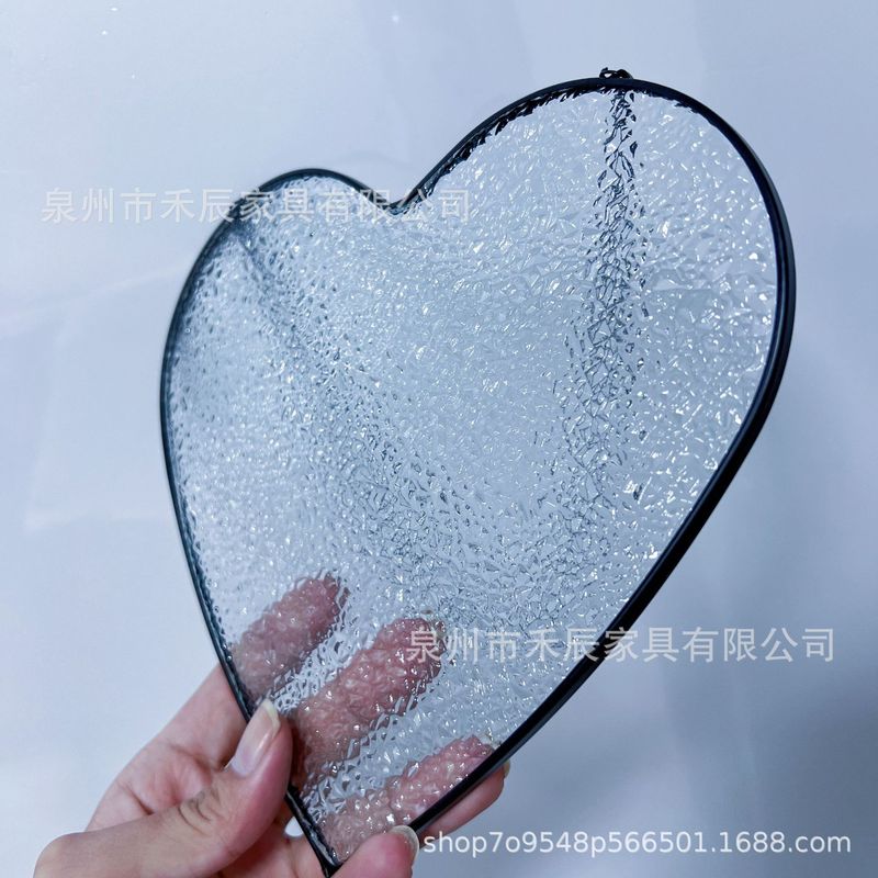 跨境suncatcher 玻璃装饰挂件空白心形玻璃DIY阳光捕手玻璃装饰|undefined
