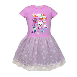 亚马逊新款儿童网纱裙盖比哇哇时尚女童裙中小童网纱裙98112