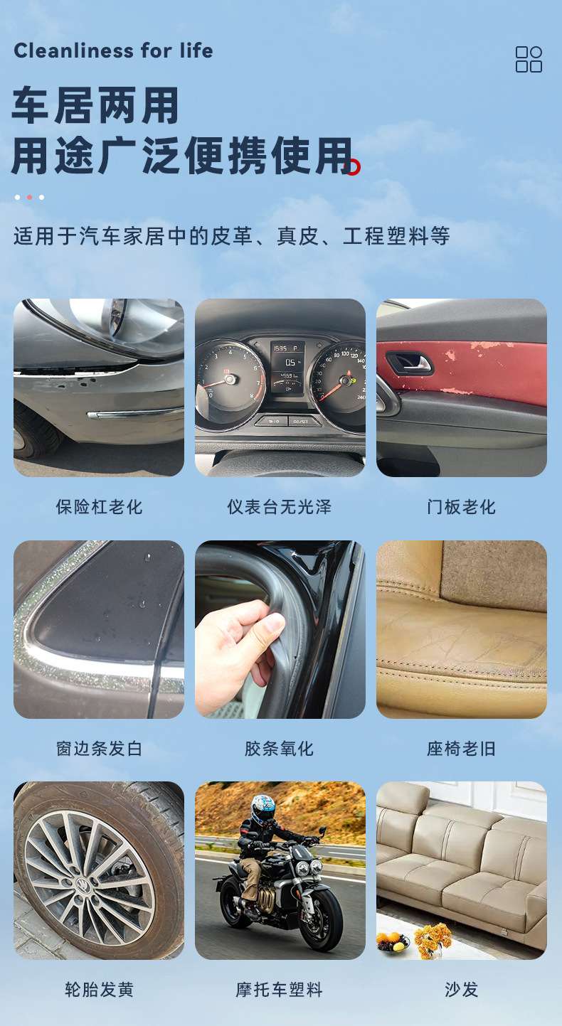Car Interior Dashboard Wax, Interior Coating, Glazing and Brightening, Interior Dashboard Protection, Decontamination and Quick Renovation Agent