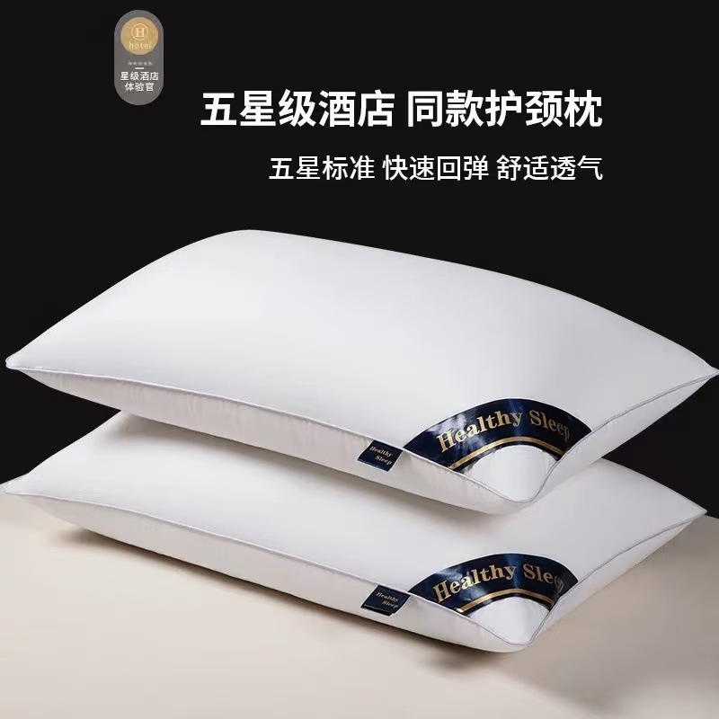 外国貿易越境新製品ホテル枕起毛プリントフェザーベルベット枕コア枕洗える首保護立体枕|undefined