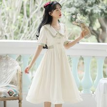 夏天森系超仙女白色连衣裙女夏季2024新款法式茶歇裙子长裙温柔倩