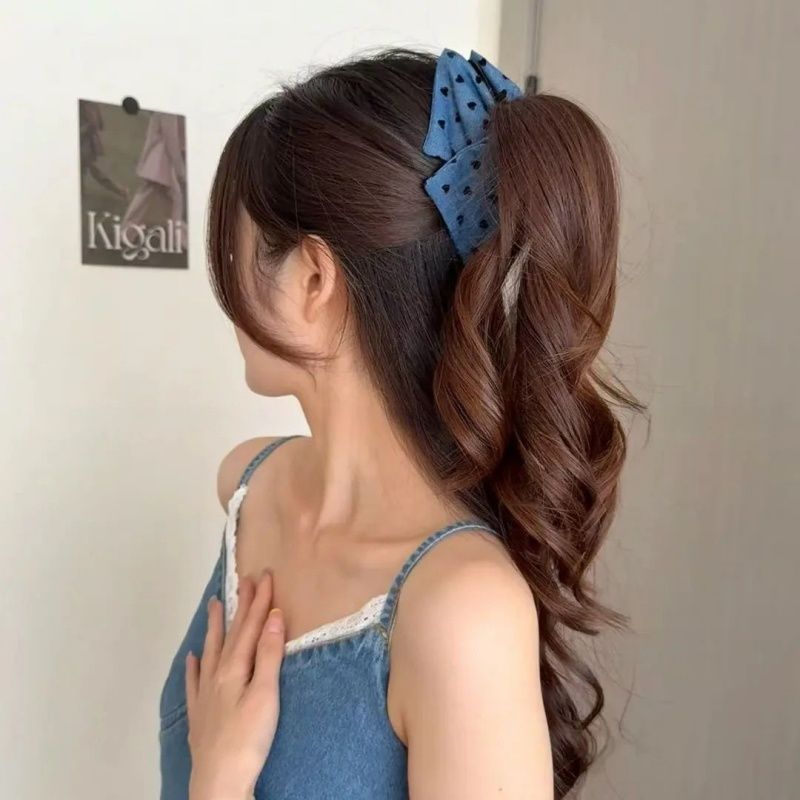爱心牛仔三角抓夹女2025新款扎头发夹高马尾固定发饰女|undefined