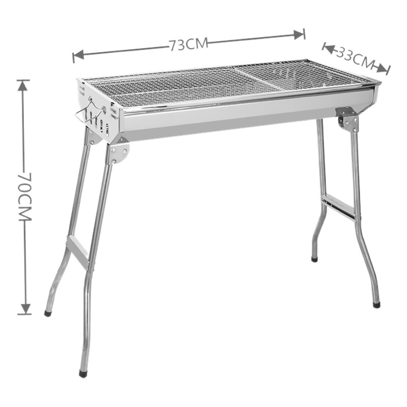 1 parrilla para barbacoa, parrilla portátil plegable de acero inoxidable grande para exteriores, para uso doméstico.