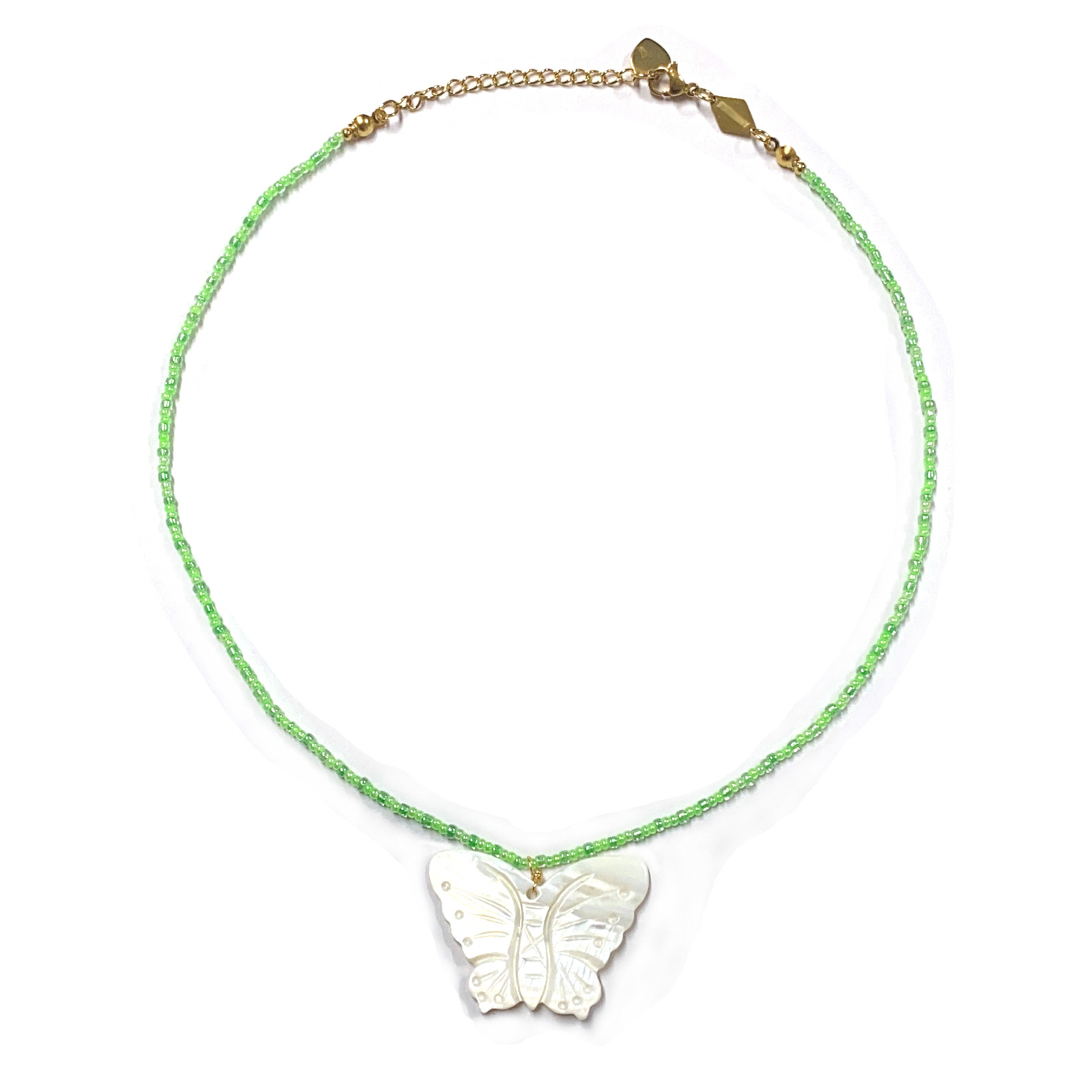 110g Weight 18K Gold Plated Plating Material Bracelets, Necklace Classification 2 PCS/Package Quantity Holiday, Travel Occasion Glass, Shell, Titanium Steel Material Geometric, Butterfly Pattern Women's Gender Beaded Design Casual, Simple Style Style Casual Simple Style Geometric Butterfly Glass Shell Titanium Steel Beaded 18K Gold Plated Women's Bracelets Necklace 无