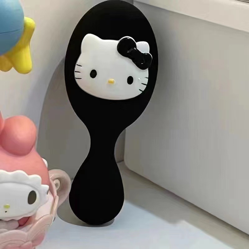 日本黒かわいい漫画 kt 猫エアクッションエアバッグマッサージコーム学生プリントミニコームミラー|undefined