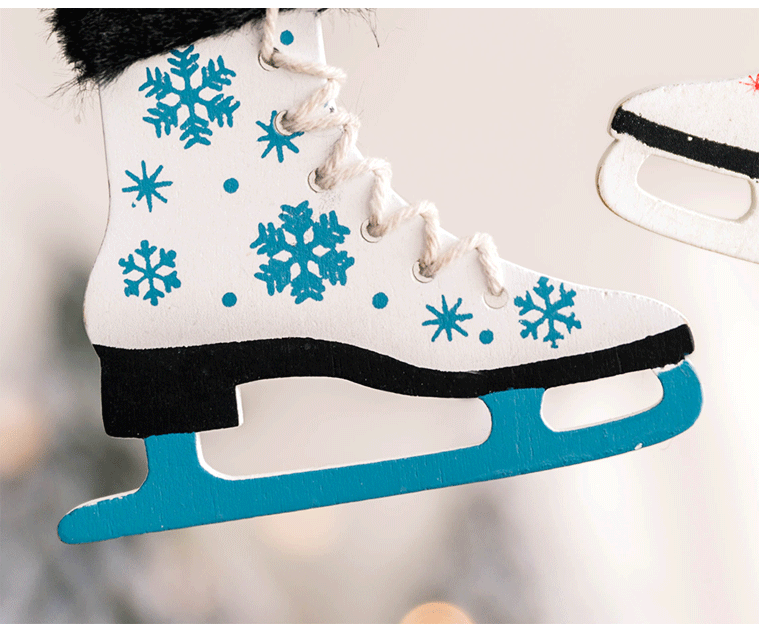 Christmas Retro Letter Skates Snowflake Wood Party Hanging Ornaments 1 Piece display picture 3