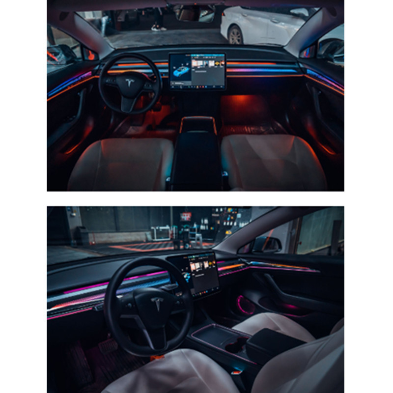 21-23 Tesla modelo Y especial de aluminio eléctrico esculpido tipo de luz de atmósfera