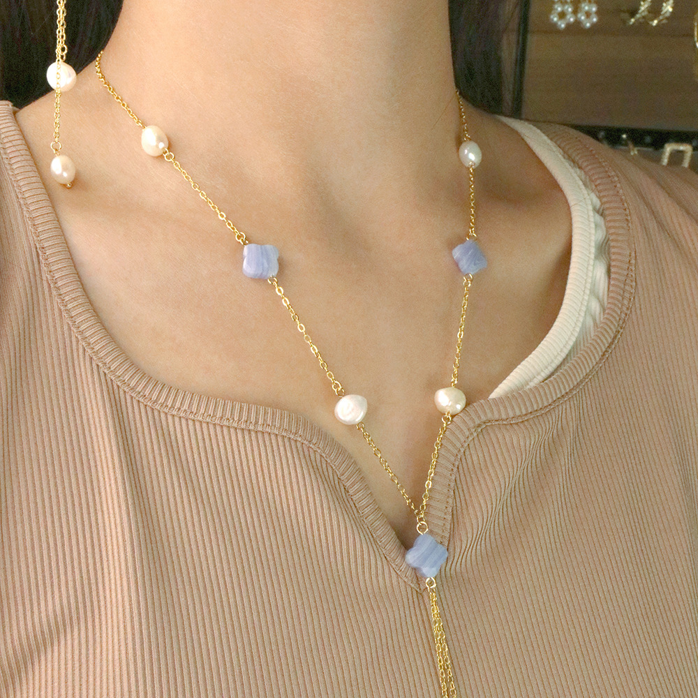 Fashion Four Leaf Clover Copper Pearl Bracelets Earrings Necklace