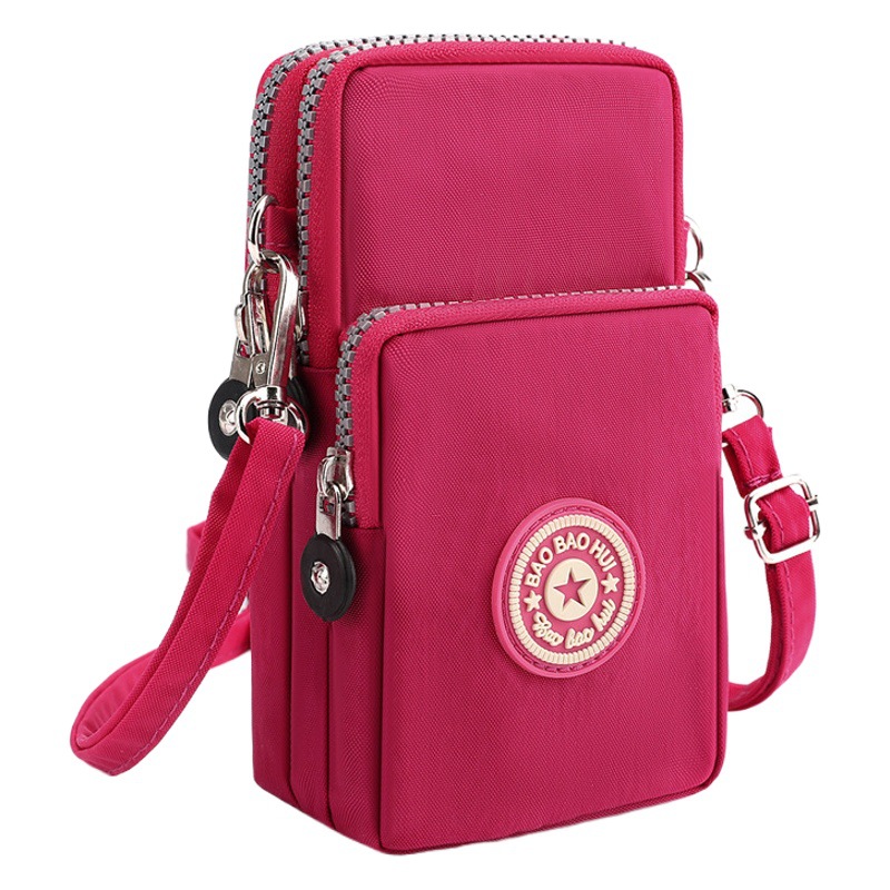 Cross-Border Korean Style Cross-Body Mobile Phone Bag for Women Cross-Body Fabric Mobile Phone Bag Halter Sports Arm Bag Vertical Wrist Coin Purse