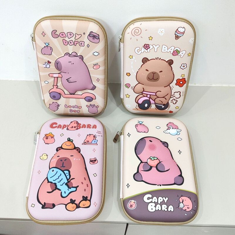 Eva Pen Box Kapibala New Stationery Box Cartoon Cute Primary School Student Pen Bag Large Capacity Wholesale 3D Hard Shell