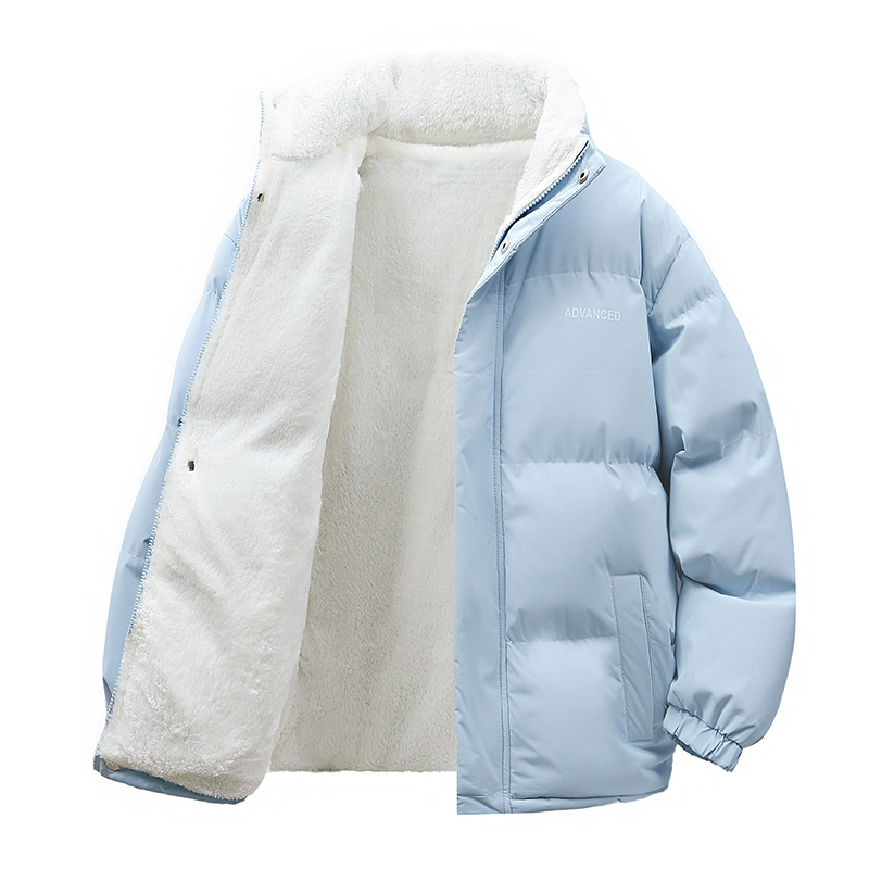 Lamb Wool Cotton Jacket Men's Coat Autumn and Winter down Cotton Jacket Couple Winter Cotton-Padded Jacket Winter Trendy Cotton Jacket